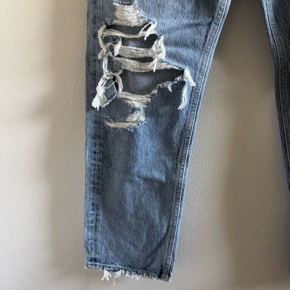 Agolde 90s Jeans Distressed Mid-Rise Button Fly Jeans size 25 - Picture 6 of 11